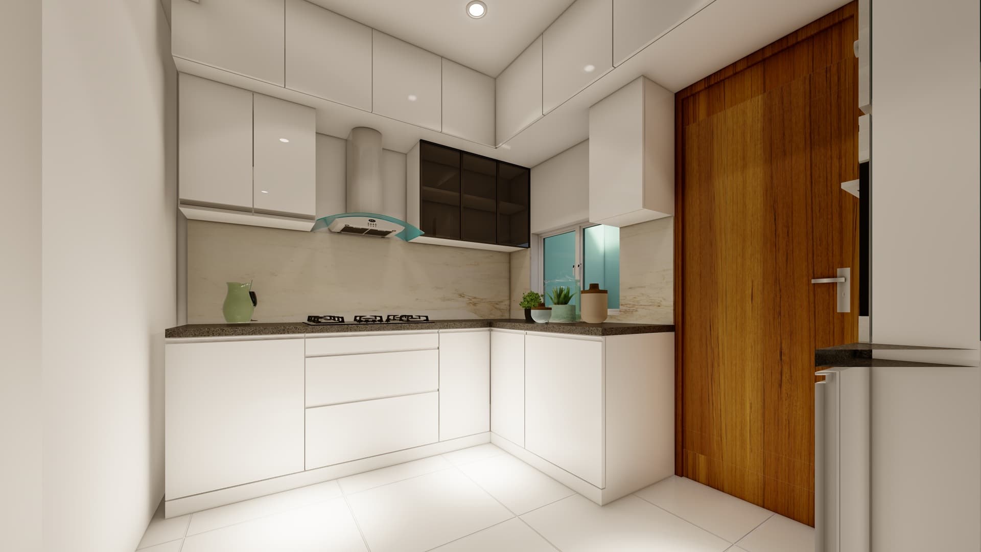 Compact L-Shape Kitchen