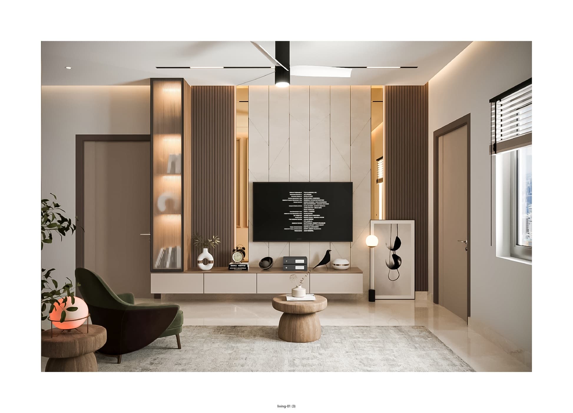 Modern TV Unit with Accent Lighting